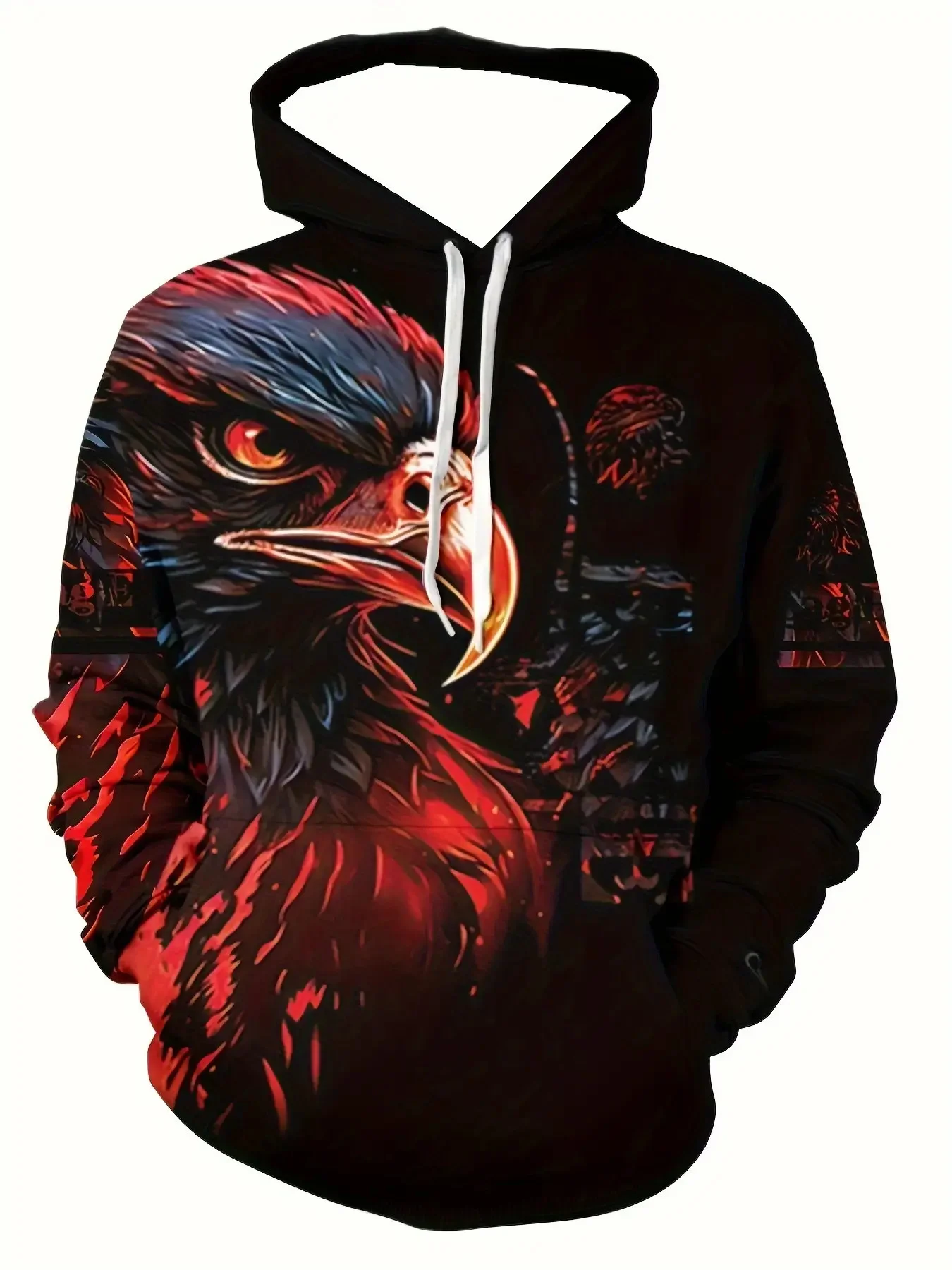 New model: men’s hooded long-sleeve loose-fitting casual printed basic sweatshirt. Perfect for young people in spring, summer, a