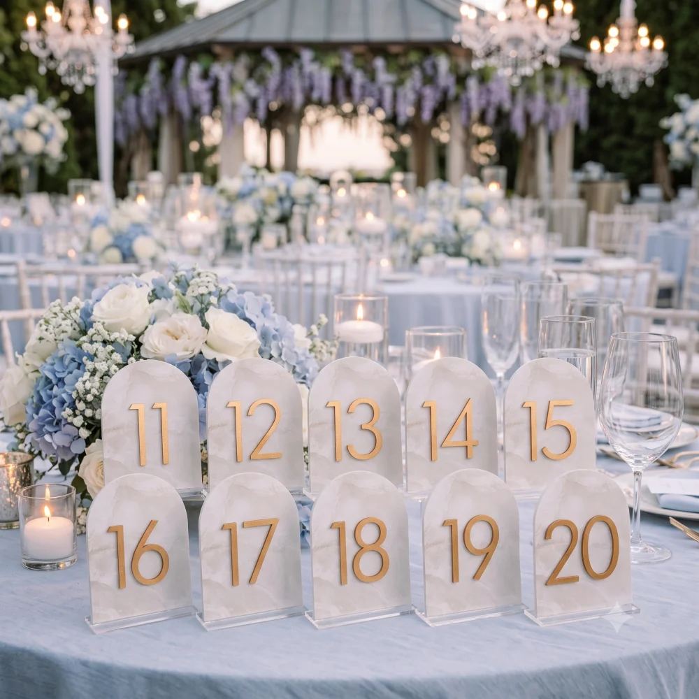 10 قطع من لافتات أرقام الطاولا - مراجعة Table Number Gold وسعره