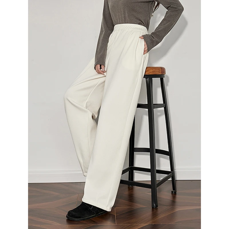 Pantalon de Survêtement Décontracté pour Femme, Taille artificiel astique, Droit, Jambes Larges, Sourire, Gels, Nouvelle Collection Automne Hiver 2024