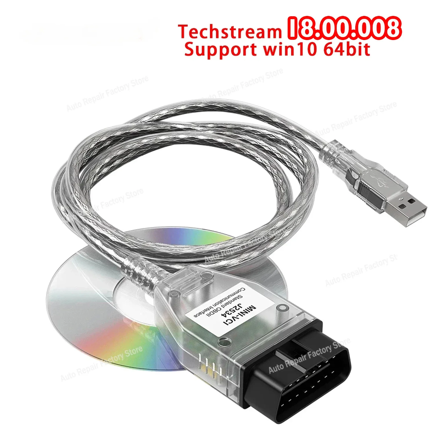 V18.00.008 MINI VCI For TOYOTA TIS Techstream Mini vci FTDI FT232RL Chip J2534 OBD2 Car Diagnostic Cable Until Feb 2023 Years