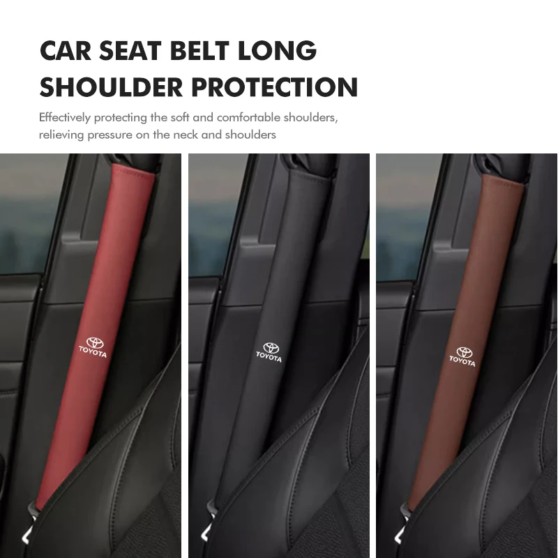 Leather Car Extended Safety Seat Belt Shoulder Protector Strap For Toyota Avalon Verso Fortuner 4Runner Highlander Land Cruiser