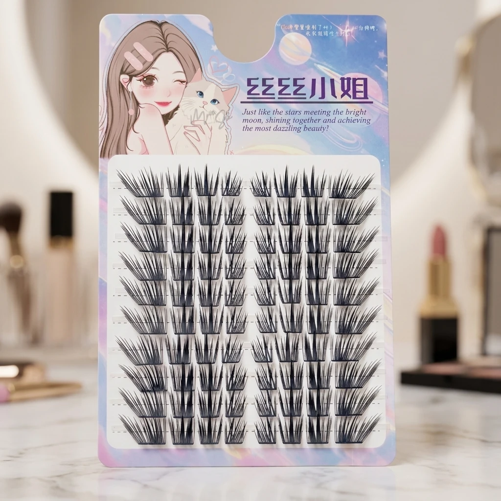 10 Reihen Wispy Wimpernverlängerungen, natürlicher Look, künstliche Wimpern für das tägliche Make-up, C-Curl, gemischte Länge 9-13 mm, synthetische Fasern. – Detail 4