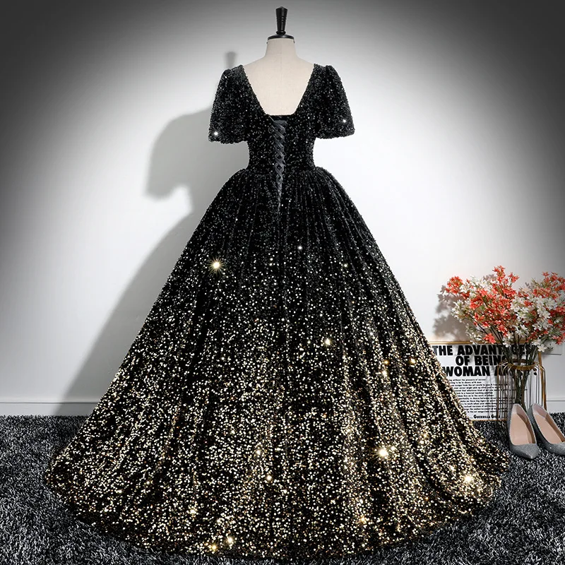 Ladies' Evening Dress Vocal Art Exam, Voice of America Solo, Adult Ceremony Annual Meeting, Piano Performance Host, Puffy Skirt