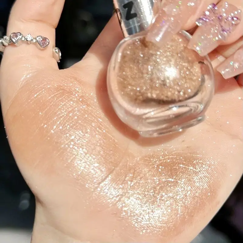 Polvo resaltador en espray de diamante para el cuerpo, líquido para resaltar, brillo de alto brillo para la cara, maquillaje corporal, brillo brillante, cosméticos