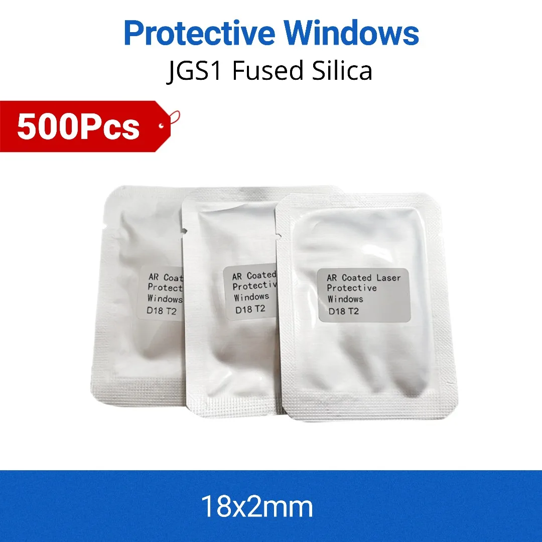 500Pcs/Lot Fiber Laser Welding Protective Windows Optical Lens D18*T2 for Chaoqiangweiye WSX Hand-holder Laser Welding Hand Gun