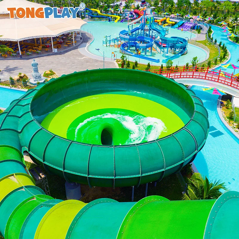 Glass fiber big horn slide water park adult big slide water playground curve slide water park equipment