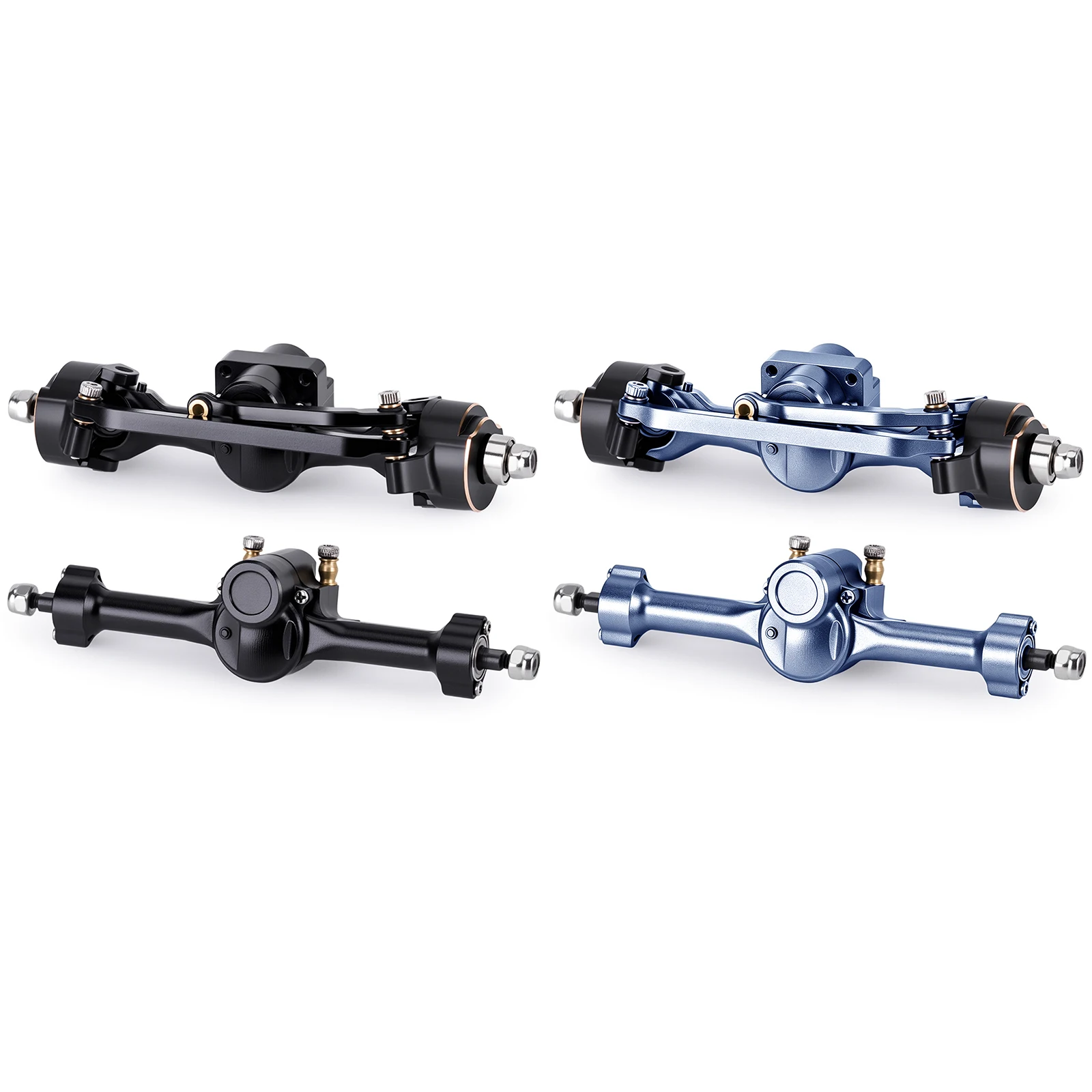 

Aluminum Front Rear Axle Assemblies with Brass Steering Knuckles Set for RC 1/30 Axial SCX30 Crawler Replace Upgrade
