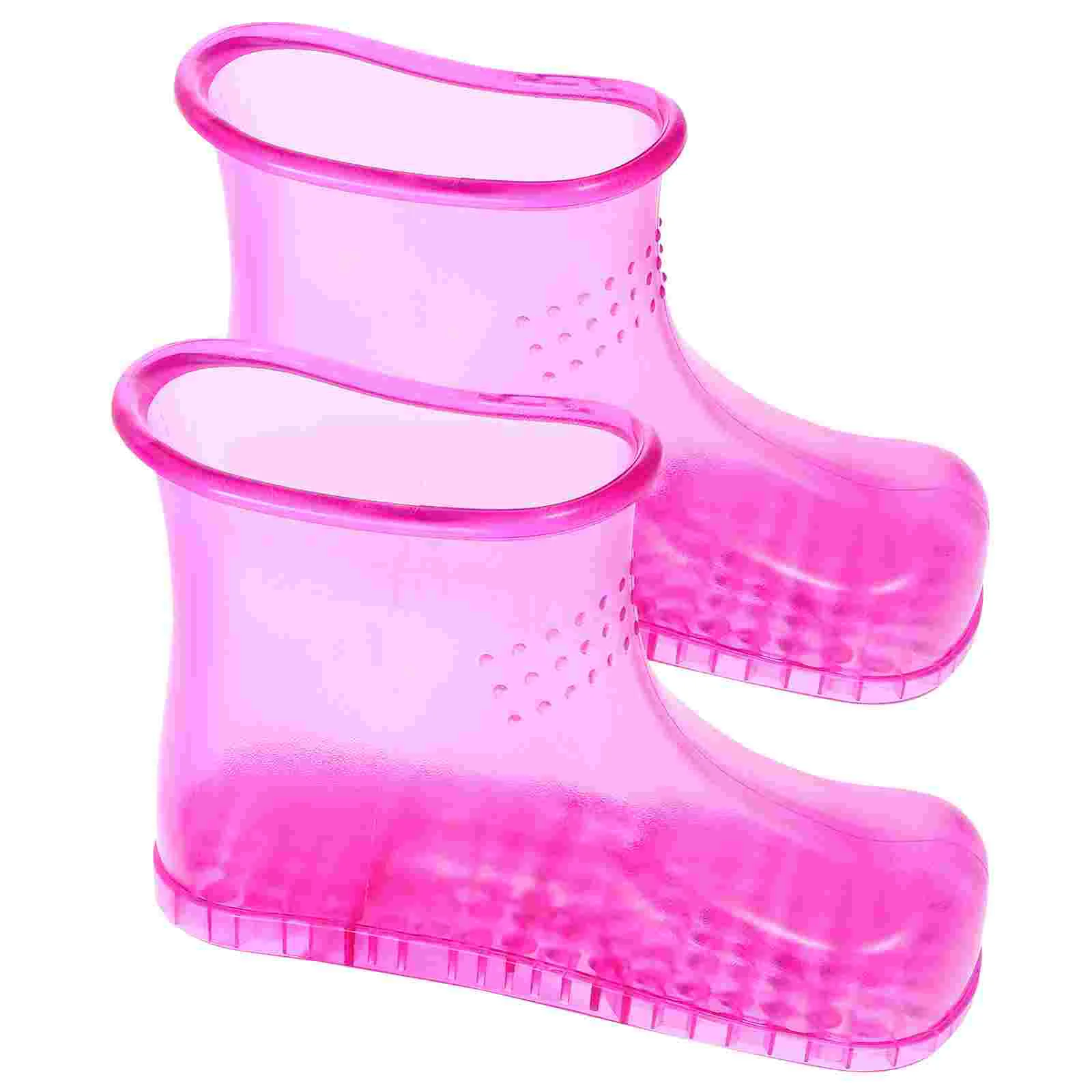 Massage Roller Foot Bath Massager Soaking Shoes Scroll Wheel Rosy Pvc Bucket Boots Red Slippers