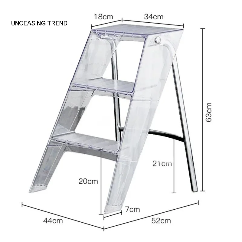 

Modern Home Folding Ladder Transparent Acrylic Step Ladders Japanese Portable Telescopic Ladder Rack Creative Stairs Step Stool