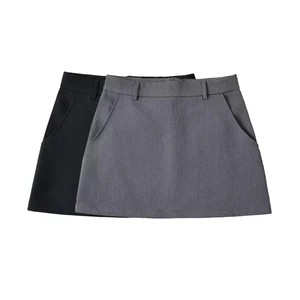 Váy đơn sắc phụ nữ Traf-Mini với túi, eo cao, dây kéo phía sau, váy nữ, thời trang sang trọng 8 Bán hàng chính Gode Váy với túi - №4