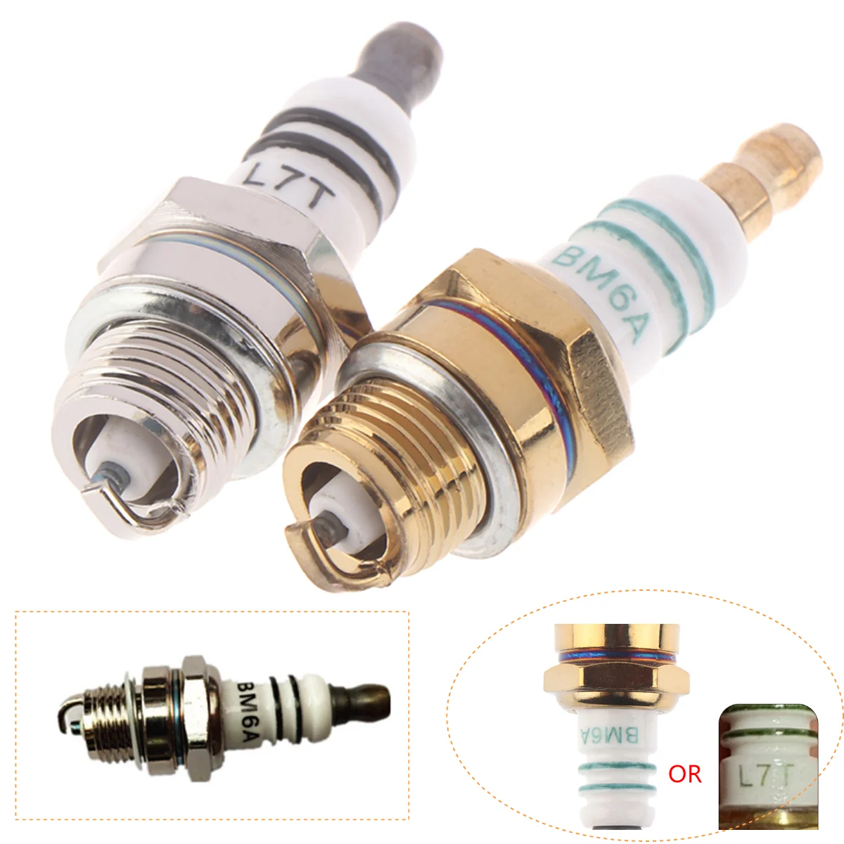 1PCS BM6A Spark Plug Glow Plug Replacemnet for 2-stroke Chainsaw Lawn Mower Strimmer