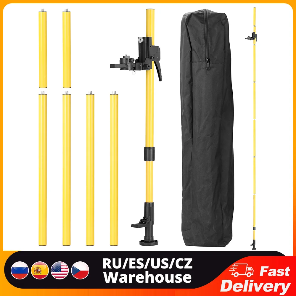 Telescopic Rod for Line Leveler Aluminum Alloy Adjustable Lift Extend Bracket Holder Stand Support for 1/4''and 5/8'' Laser Leve