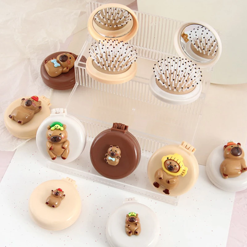 New Capybara Air Cushion Anti Static Massage Brush Plush Hair Combs Portable Cute Kapibala Airbag Comb Hair Styling Tool