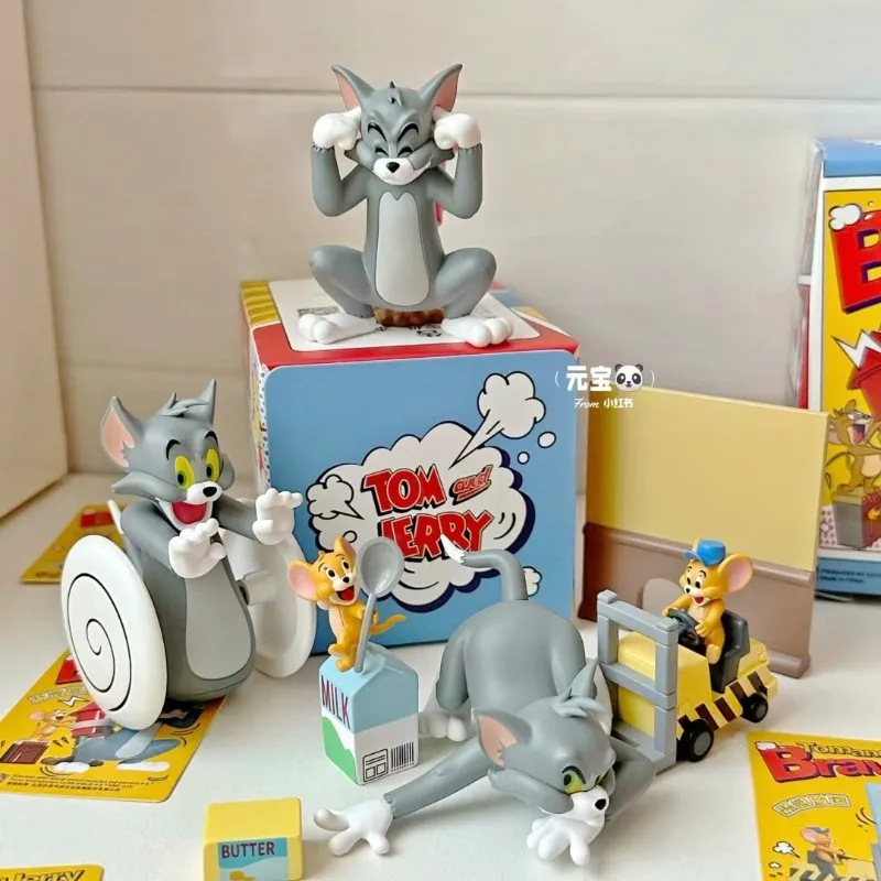 Caja ciega de la serie Tom y Jerry Cat And Mouse Fight, estatua de Pvc Kawaii, modelo de figuras de Anime, juguete de colección lindo, regalo Original