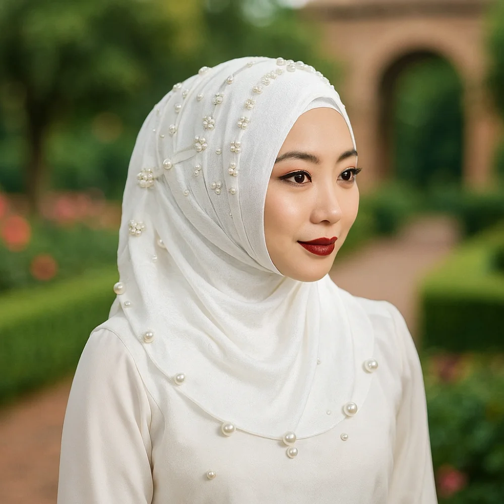 

Fashion Elegant Headband Hat Top Knot Soft Ramadan Hijab Shawl Cap Full Cover Islamic Headscarf Women