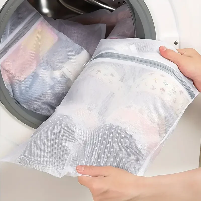 3Pcs White  Durable Honeycomb Mesh Laundry Bags For Delicates Net Fabric Durable And Reusable Delicate Wash Bag