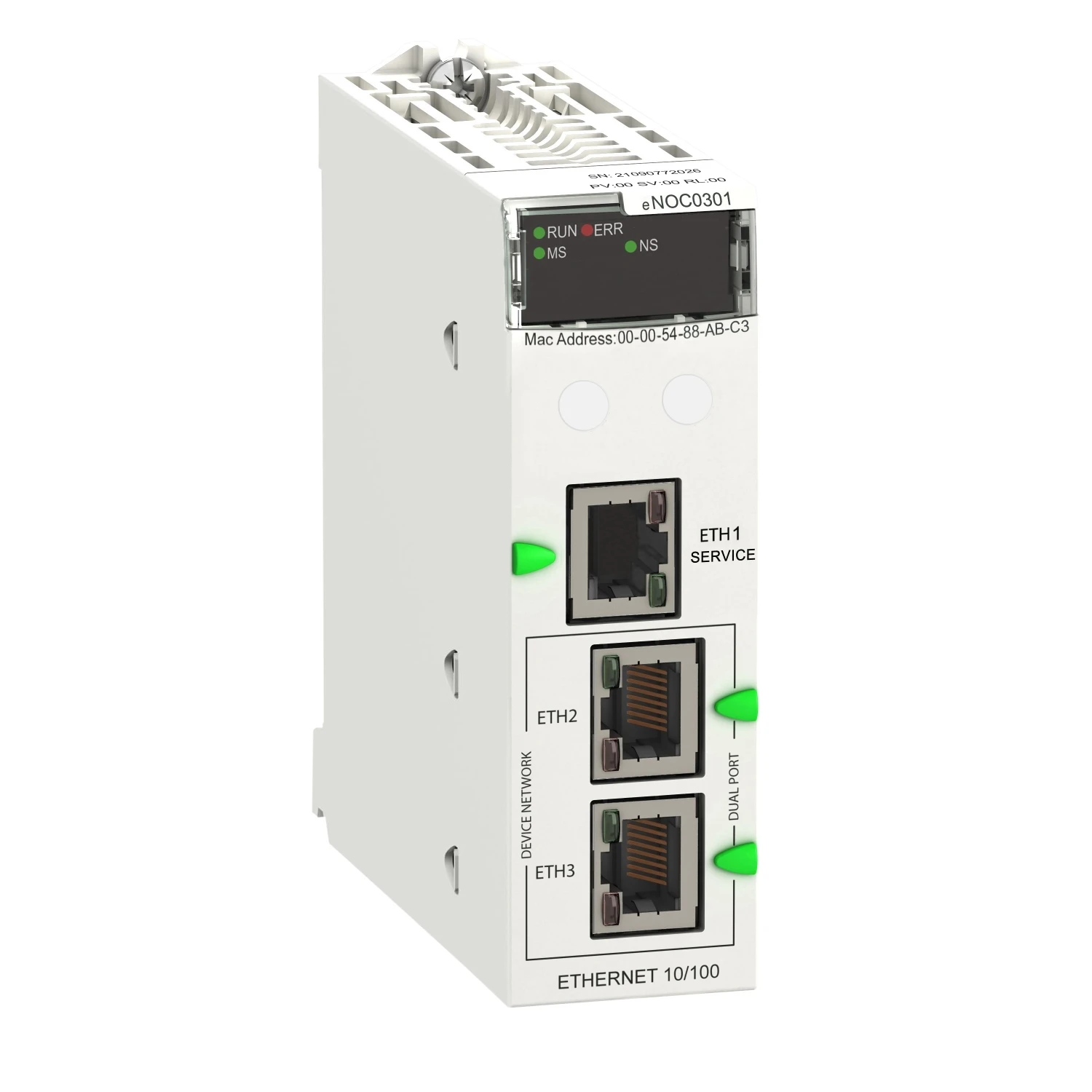 

BMENOC0301 Network module, Modicon M580, Ethernet IP/Modbus TCP