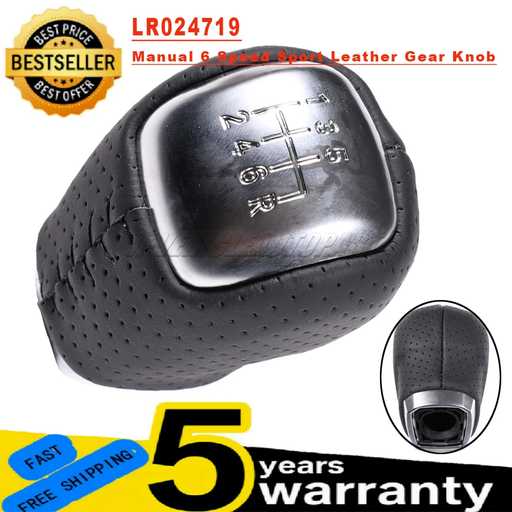 1Pc LR024721 LR024719 For Range Rover Evoque L538 2011-2018 Manual 6 Speed New Sport Leather Gear Knob in Black car accessories