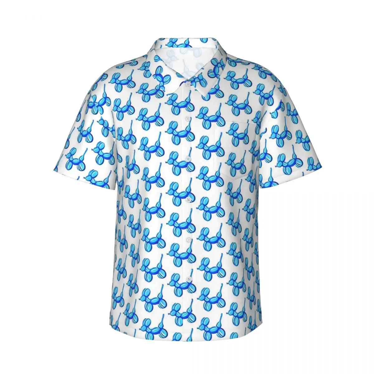 Balloon Dogs Hawaiian Shirt Male Beach Animal blue Casual Shirts Short Sleeve Stylish Custom DIY Cool Oversized Blouses