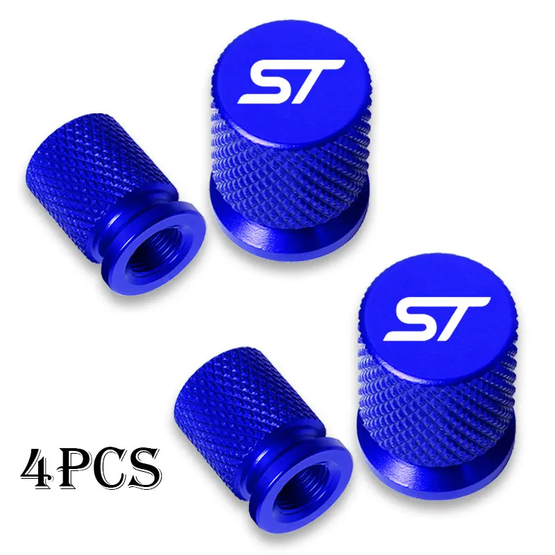 Car Wheel Tire Valve Caps Tyre Stem Covers Airdust Waterproof For Ford ST FOCUS 2 3 Mondeo Fiesta Kuga MK2 MK3 MK4