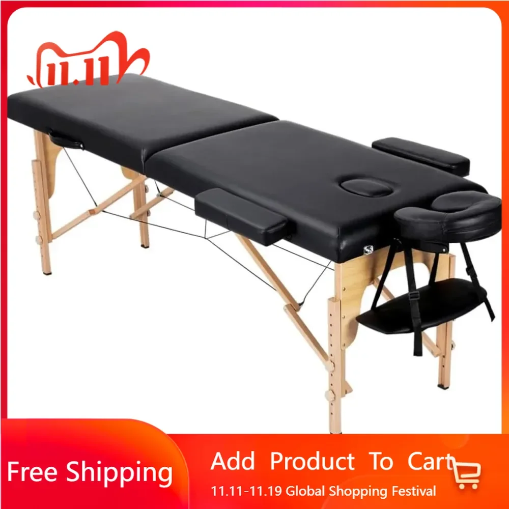 Portable eyelash bed massage table, used for eyelash extension, beauty, tattoo stand, and hydrotherapy with adjustable height