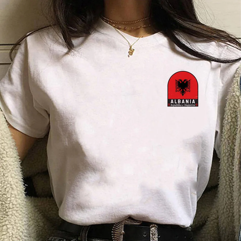Albania t-shirts women harajuku Tee girl anime designer clothing
