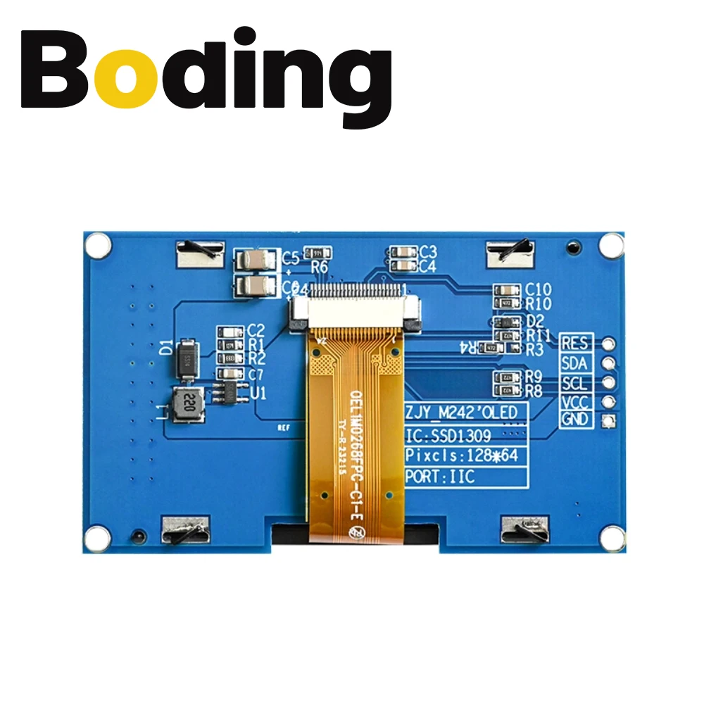 2.42 Inch OLED Display Module 12864 Screen SSD1309 Compatible SSD1306 I2C Interface