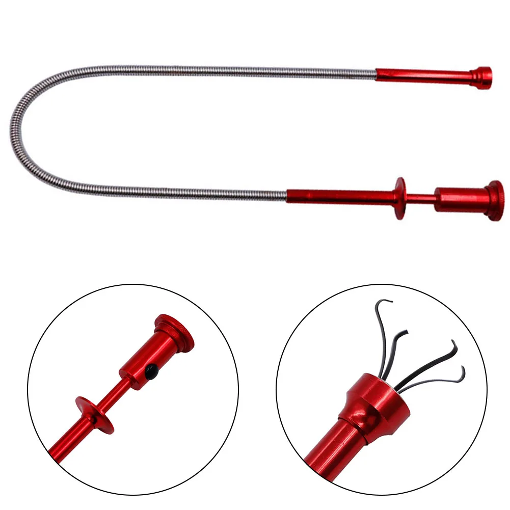 25 Inch Car Flexible Pick Up Magnet 4 Claw Versatile Magnetic LED Light Claw Pickup Tool Grab Metal Parts Easily Pick Up Tool