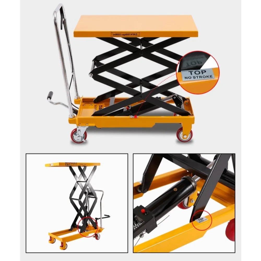 عربة كهربائية مسطحة ثابتة منصة رفع هيدروليكية يدوية متنقلة مقص مصعد صغير للسيارة