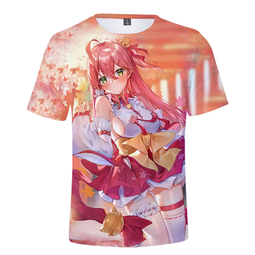 HOLOLIVE VTuber Amane Kanata T-shirt Crewneck Short Sleeve Anime Tee Men Women\'s Tshirt Harajuku Streetwear 3D Clothes