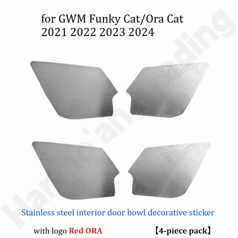 

for GWM Funky Cat/Ora Cat 2021 2022 2023 2024 Stainless steel door bowl handle sticker/door handle protection sticker