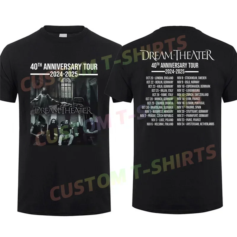 

2025 Men Dream Theater 40th Anniversary Tour 2025-2025 T-shirt Casual T Shirt Graphic Summer Short Sleeves 100% Cotton S-3XL