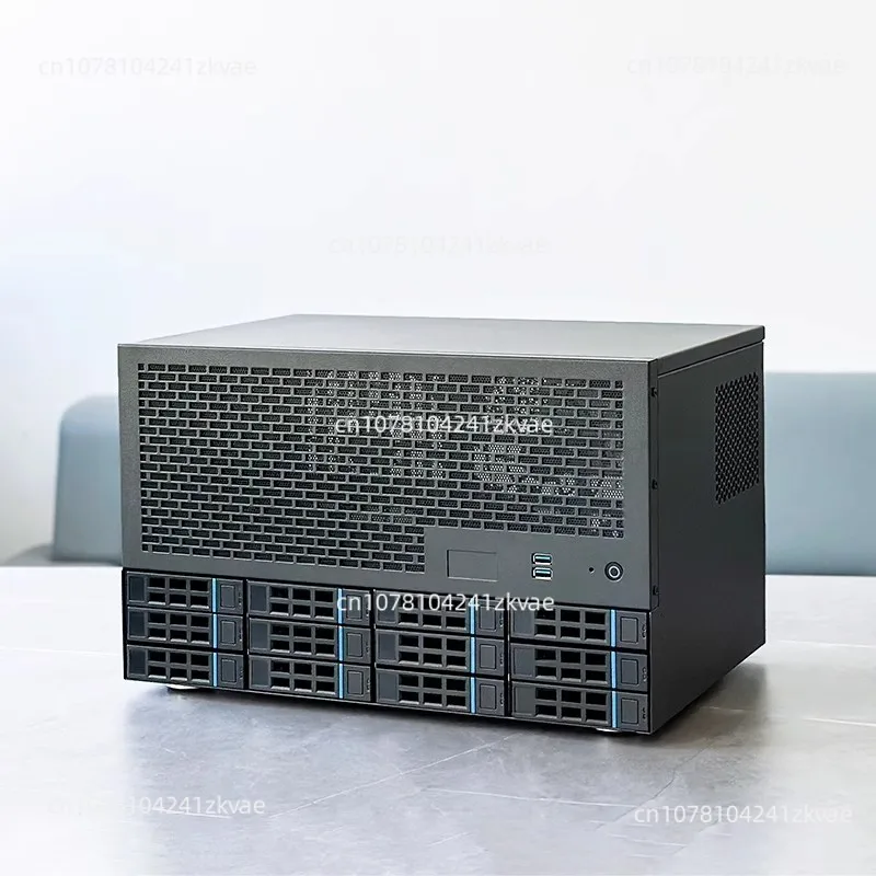 12-Disk NAS chassis ATX main board ATX power supply 8 full-height slots Enterprise home AIO server