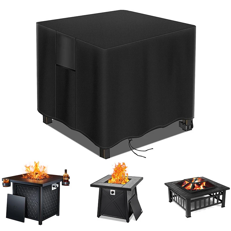 

Gas Fire Pit Cover - Outdoor Heavy Duty Patio Fire Pit Cover Waterproof Windproof Full Coverage Dustproof Anti Uv&tear Resistant