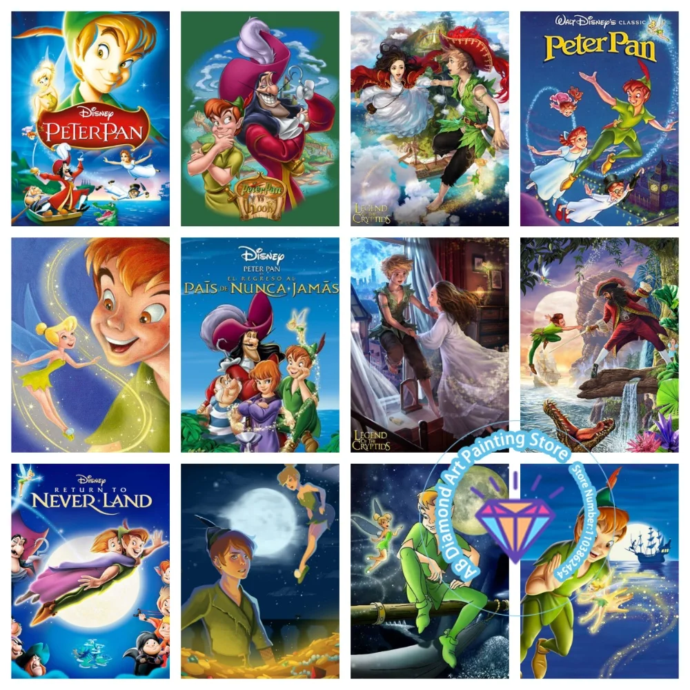 

Peter Pan Anime AB Diamond Drawing Kit Square Round Diamond 5D DIY Cross Embroidery Handmade Art Adult Unique Gift Home Decor
