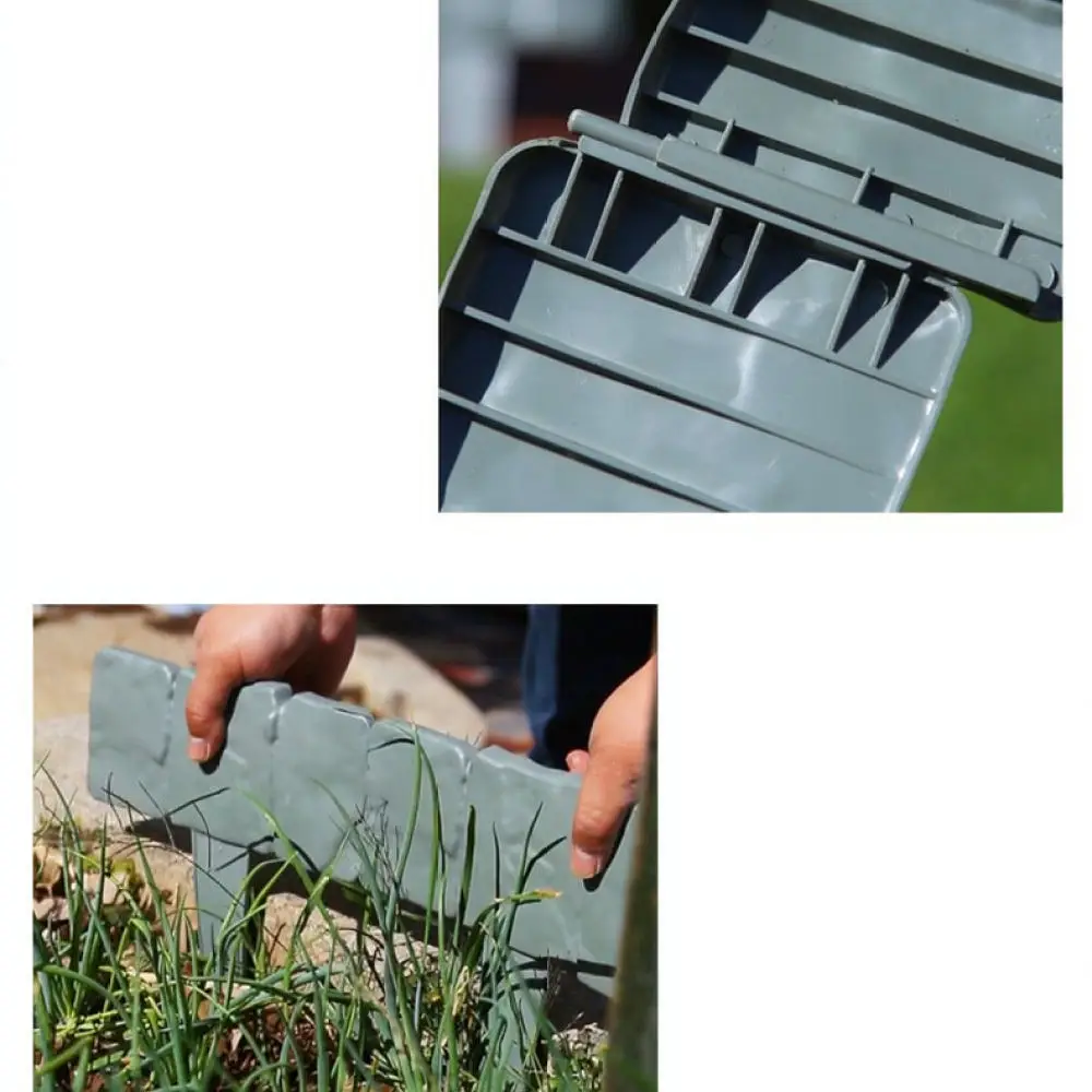 Stone Garden Fence Plastic Landscape Edging Lawn Border Barrier Flexible Decorative Partition Path Yard Decor Accessory