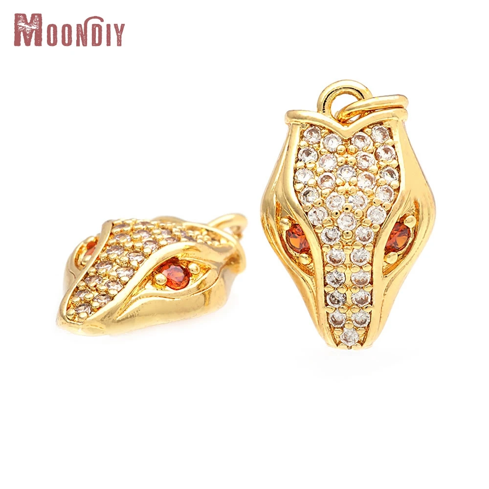 

4PCS 18K Gold Color Brass Snake Charms Pendants High Quality Necklace Earrings Diy Jewelry Accessories