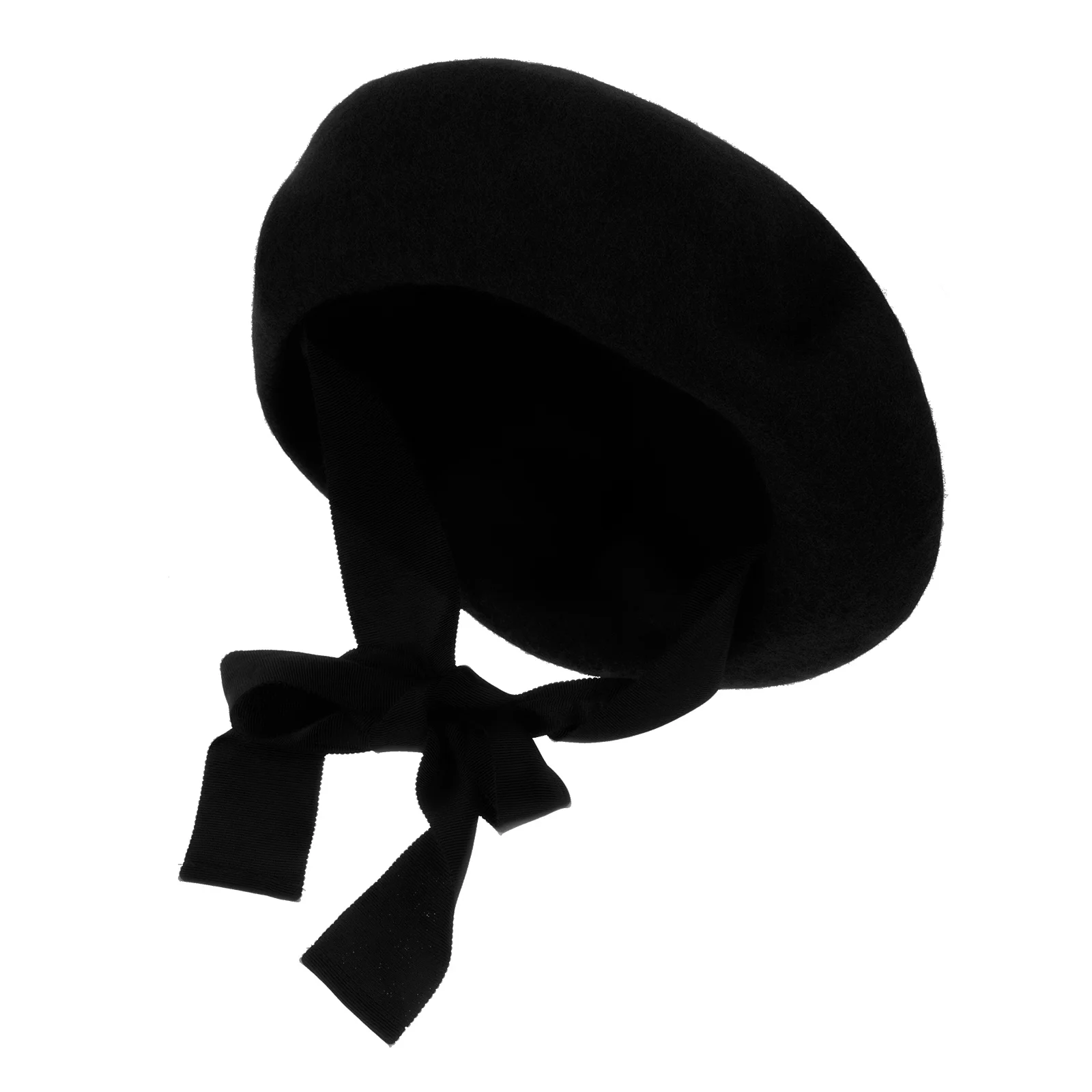 

Children Fashionable Wool Beret Hats for Kids Girls Black Bow Retro Vintage Cap 52-53cm Decorative French