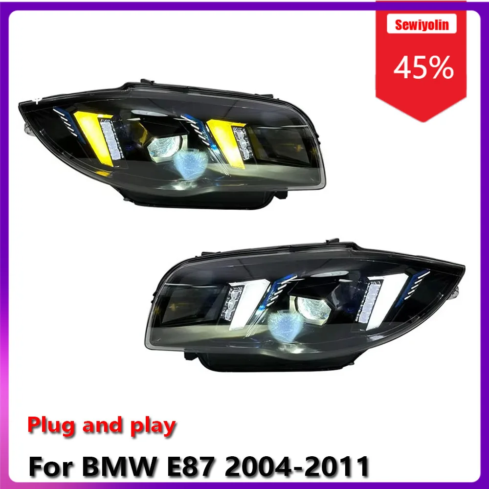 

Автомобильная светодиодная лампа, фара в сборе для BMW E87 2004-2011, противотуманная DRL, стоп-сигнал, указатель поворота, Plug and Play