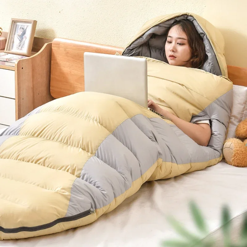 Saco de dormir de plumón de pato para adultos, saco de dormir portátil, ultraligero, Extra grande, para acampar al aire libre, invierno,-30 ℃