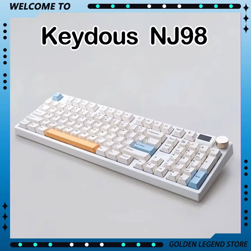 Keydous NJ98 E-sports Gaming Keyboard Tri Mode Hot Swap Wireless Bluetooth 2.4G Wireless RGB Backlight 98 KeysGaming Accessories