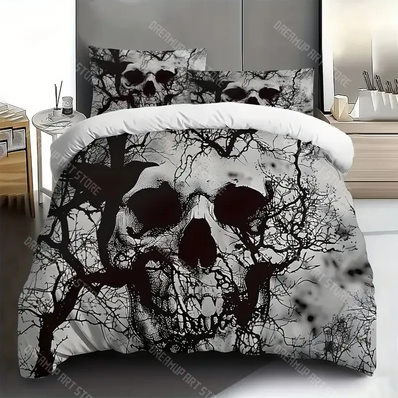 

Halloween Quilt Cover Set Halloween Theme Comfortable Bedding Set Digital Print Plaid Pattern Cute Ghost Pumpkin One Quilt Cover