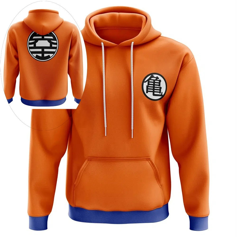 2026 Herbst Winter Dragon Ball Goku Kame Symbol Cosplay Hoodie 3D-Druck Retro Streetwear Übergroßer Pullover für Männer Frauen Kinder