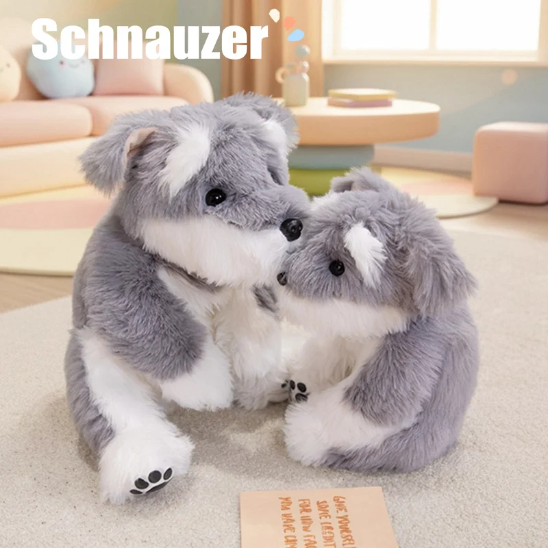 Cartoon Schnauzer Hond Knuffel Schattige Knuffels Mollige Puppy Pop Meisjes Knuffel Kussen Anime Zachte Sofa Kussen Room Decor Geschenken