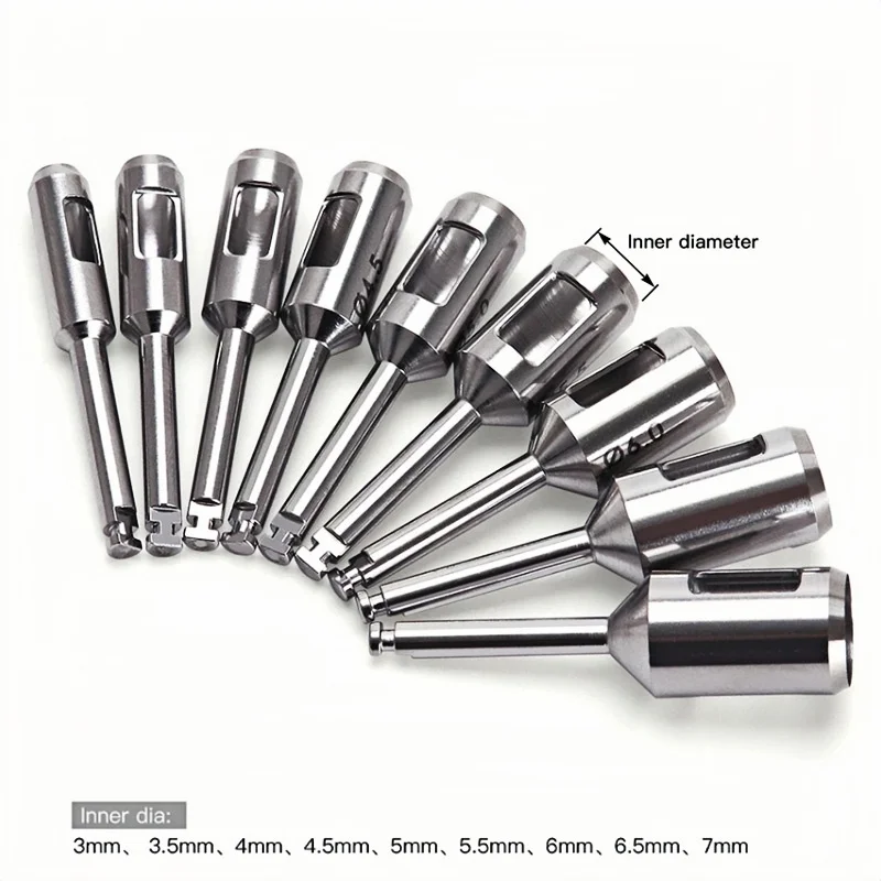 5pcs Dental Implant Tissue Punch Stainless Steel Gingival Ring Cutter Low Speed Handpiece Cutter Lab Surgical Tools