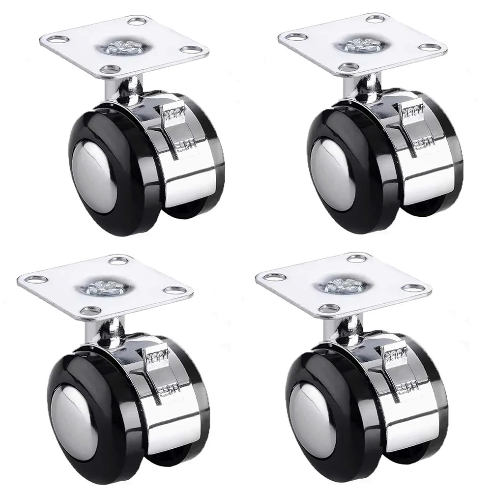 

4pcs Furniture Caster Table Chair Swivel Caster Roller Furniture Wheels With Safety Brake Trolley Wheel Hardware Accessory