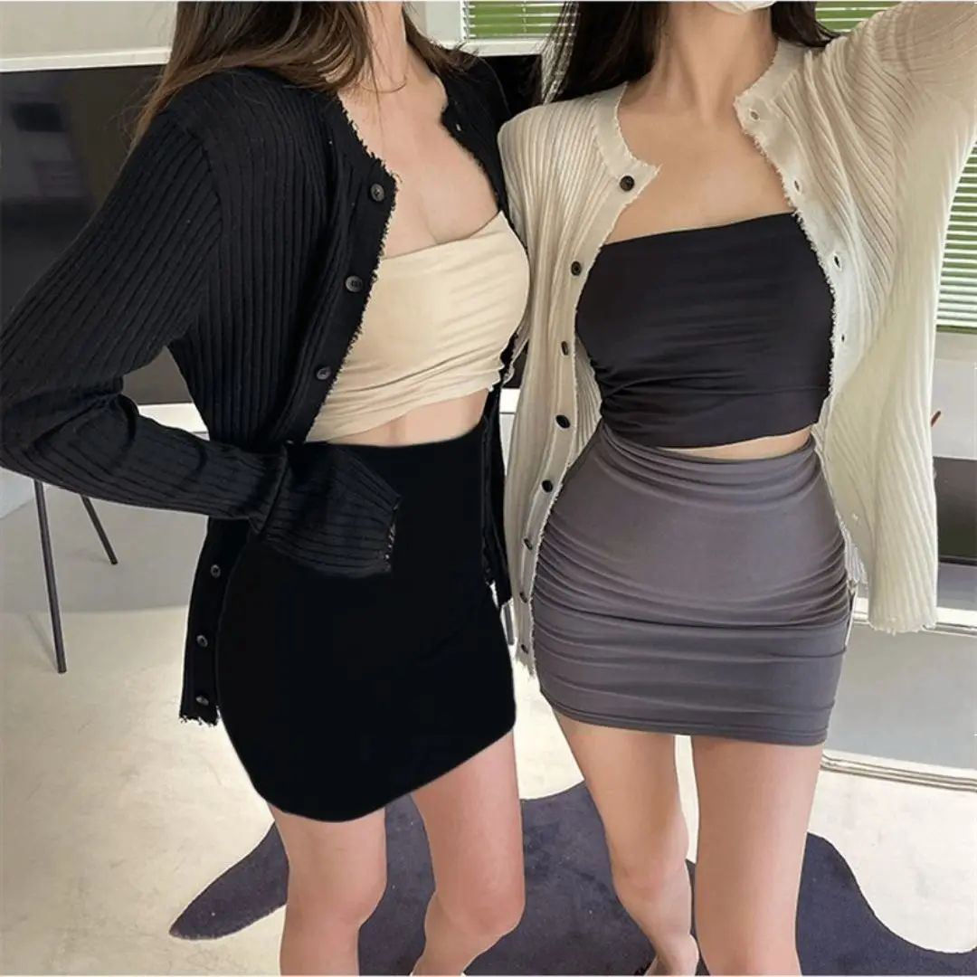 Womens Skirt Gyaru Clothing Night Club Outfit Skirts For Woman Short Wrap Sexy Mini Tight Offer Youthful Emo Y2k Cheap Casual V