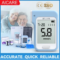 AICARE Blood Glucose Meter Glucometer Diabetes 50/100 Test Strips Lancets Blood Sugar Meter Monitor Medical Devices Tester