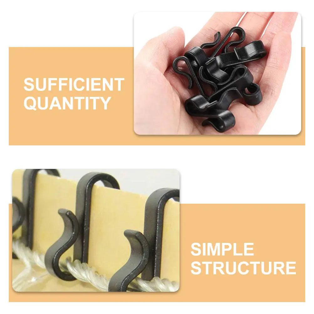 50Pcs Outdoor String Light Clips Mini Plastic Gutter Hooks S Hooks Christmas Light Mounting Clips Secure Hanging Holders