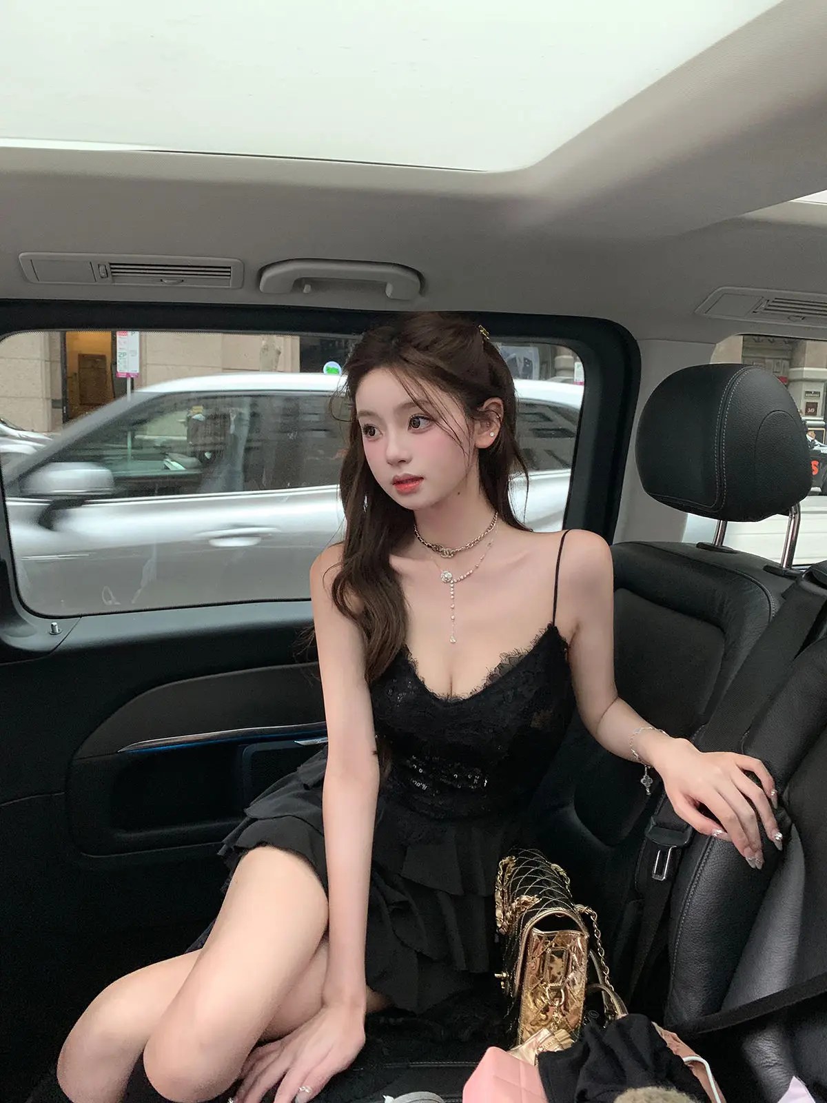 Vestido francês vintage de renda irregular, vestido de tule para mulheres, elegante, malha de lantejoulas, design de bolo em camadas, roupa estética fairycore